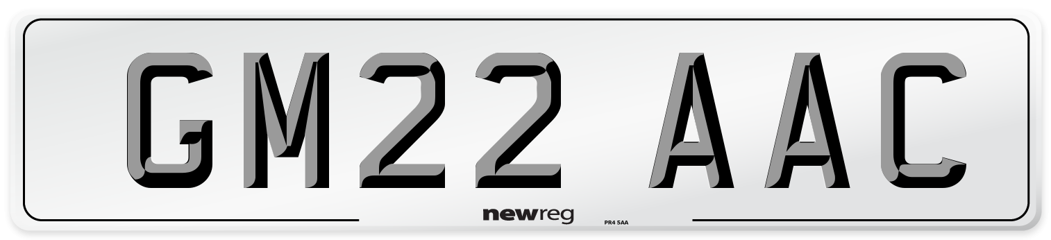 GM22 AAC Number Plate from New Reg